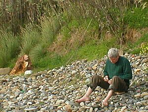 Dan on a rocky beach
