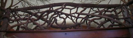 Handrail section made from cherry and mountain laurel